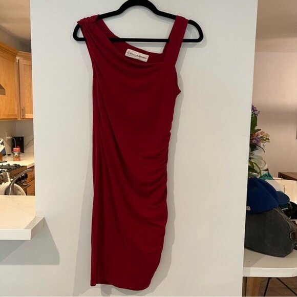 Graham & Spencer Red Ruched Bodycon Dress Size Medium - Picture 3 of 7